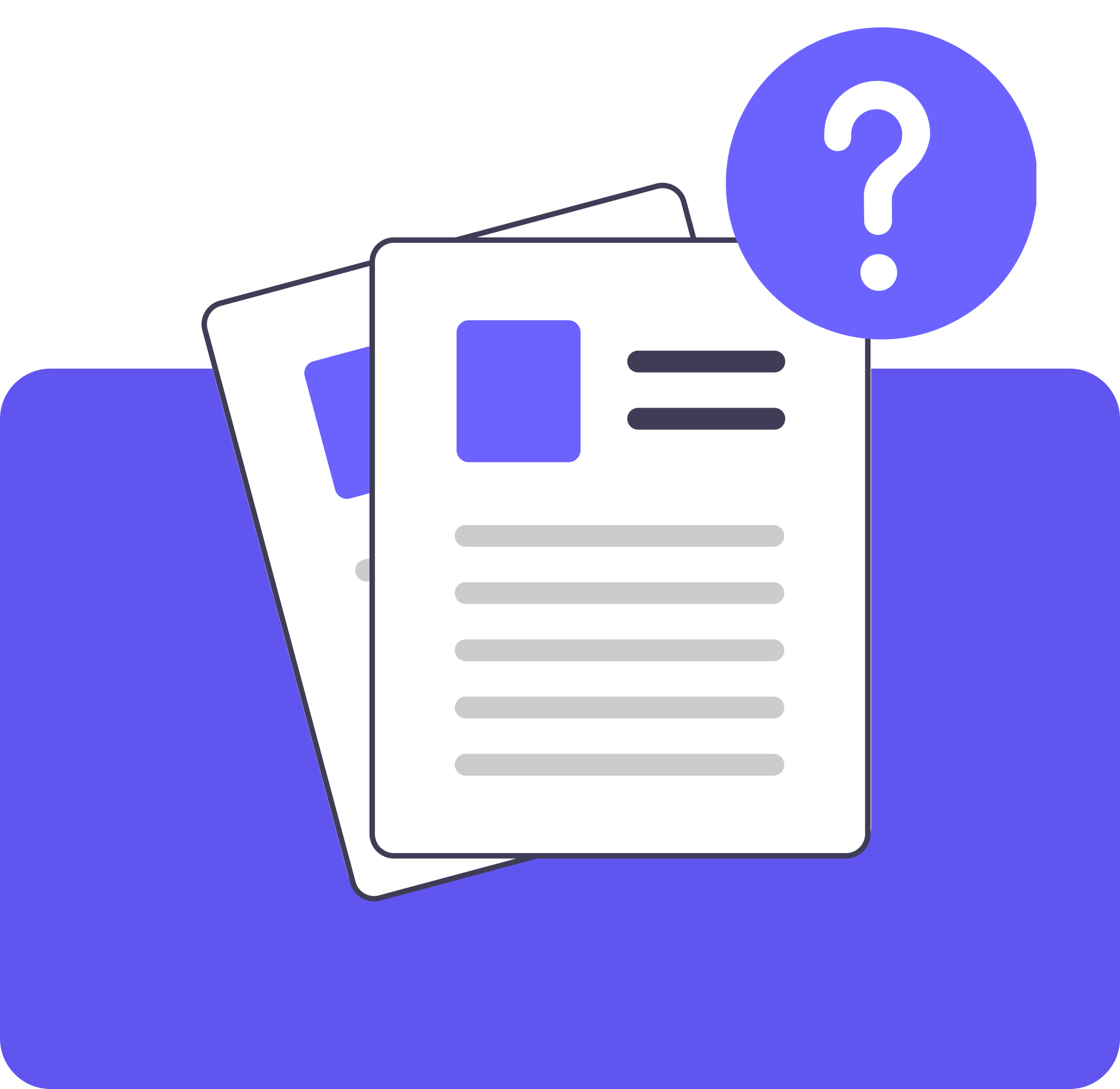 Illustration showing people asking questions and getting answers, representing our FAQ support